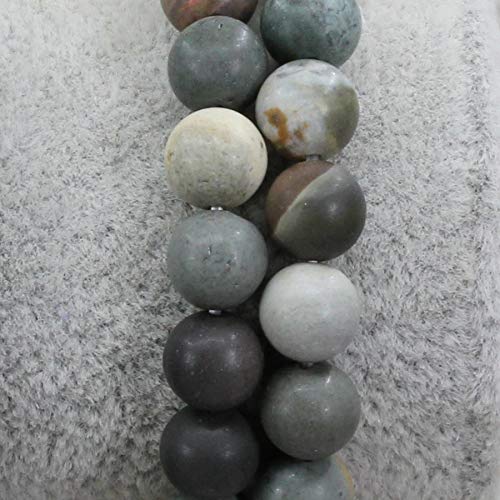 Keleny Gem Semi Precious Gemstones 8mm Natural Stone Round Beads Crystal Stretch Bracelets 7 Inch Unisex - color: 8mm Matte Polychrome Jasper