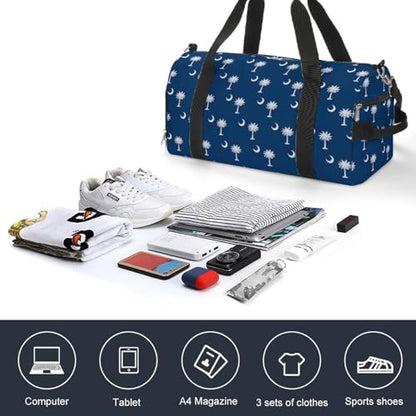 South Carolina Flag Art Large Capacity Portable Fitness Bag, Easy to Carry - color: South Carolina Flag art