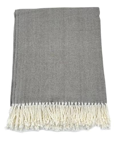 Alashan Cotton Acrylic Adirondack Herringbone Woven Throw (Otter) - color: Otter