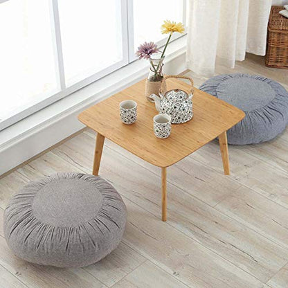 FANCY PUMPKIN Japanese Tatami Zafu Meditation Cushion Detachable Seat Cushion Floor Pillow for Bay Window, B - color: Light Gray