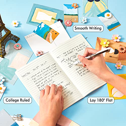 8 Pack Soft Cover Journal Bulk, Feela Notebooks College Ruled for Work, Lined Travel Journal for Women Men, Note Taking Notebook School Supplies Business Writing, 8.2” x 5.5”, A5, Light Blue - color: 8 Light Blue
