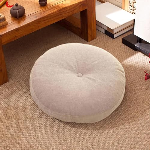 Meditation Cushion, Round Floor Cushion, Comfortable Seat Pad for Adults and, Beige