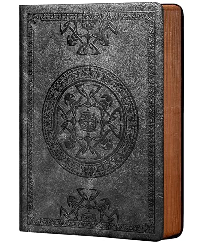CAGIE Lined Journal for Men Soft Cover Notebook Leather Journals for Writing, 180 Lay Flat Vintage Mens Journal Personal Diary, 5.7'' X 8.3'', Black - color: A-Black, size: A5