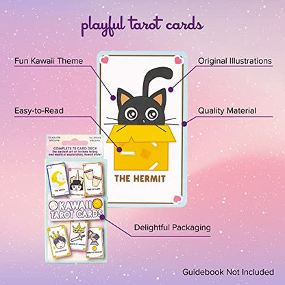 Cute Kawaii Tarot Cards for Beginners - Anime Magic Oracle Deck for Teens - color: Anime