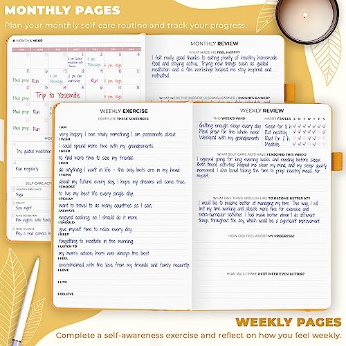 Clever Fox Self-Care Journal – Wellness & Daily Reflection Notebook – Mental Health & Personal Development Journal – Self-Care, Meditation & Mood Journal for Women & Men – A5 Size (Amber Yellow) - color: Amber Yellow, size: A5 (5.8'' x 8.3'')