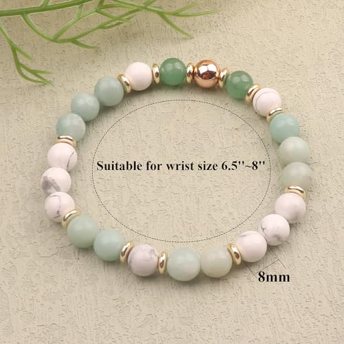 KSQS Healing Stone Bead Bracelet for Women, Natural Gemstones Balance Protection Bracelet, Spiritual Crystal Beads Bracelet Anxiety Relief with Meaning Card - style: Clarity