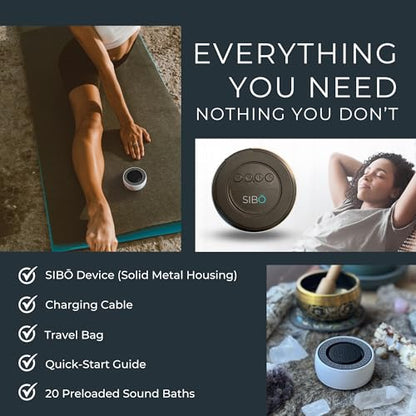 SIBŌ Digital Singing Bowl | 20 Preloaded Sound Baths from Real Crystal & Tibetan Singing Bowls | Meditation, Sleep & Deep Relaxation | No Phone Required