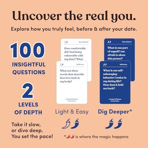 Loving is Human (Dating Edition) | 140 Conversation Cards to Help Deepen Romantic Relationships | Self-Reflections on Dating, Love & Early Relationships | Dating Card Game for 1+ Players - style: Loving Is Human (Dating Edition)