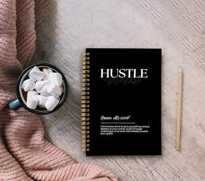 Inspirational Hustle Definition Notebook Journal, Motivational Office Notebook for Women Men Coworkers, Hustle Quote Positive Affirmation Spiral Journal 5.5x8.3 Inch - color: 32-explanation-notebook