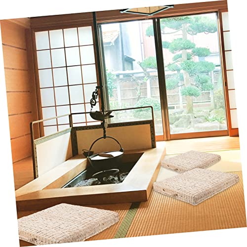 1pc Hand-Made Woven Mat Straw Meditation Cushion for Home Use Thickness for Yoga Meditation and Decorative Seating