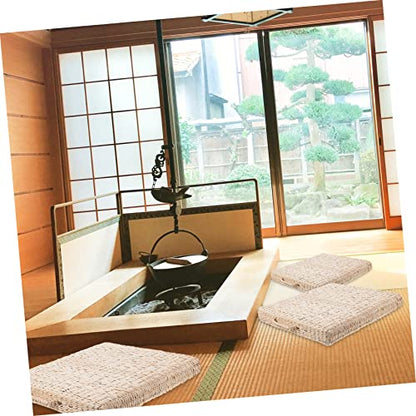 1pc Hand-Made Woven Mat Straw Meditation Cushion for Home Use Thickness for Yoga Meditation and Decorative Seating