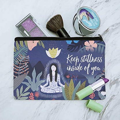 Keep Stillness Inside of You Meditation Yoga Makeup Cosmetic Bag Organizer Pouch