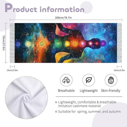 Meditating Cosmic Psychedelic Classic Scarf Soft Shawl Wraps for Women Warm Winter Accessories
