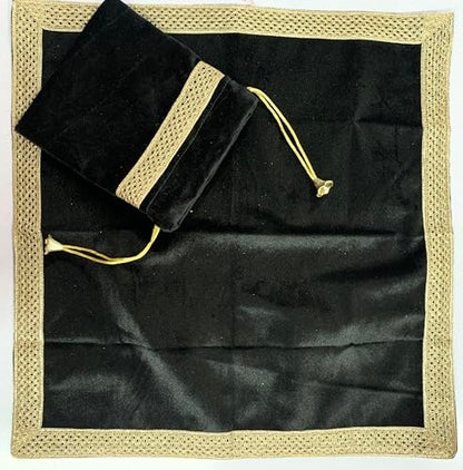 SMMS Spiritual Velvet Table Cloth Altar Tarot Spread (Black, Small- 46cm*46cm/ 18inch*18inch) - color: Black, size: Small- 46cm*46cm/ 18inch*18inch