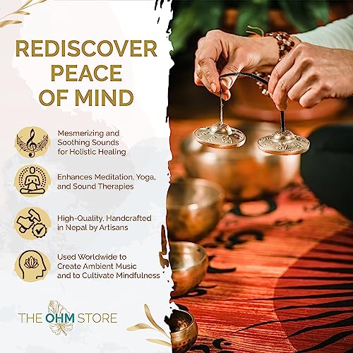Tibetan Mantra Tingsha Bells with Blue Case- Handcrafted Meditation Accessory for Mindfulness, Yoga, and Sound Healing