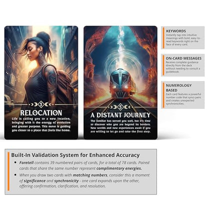 Foretell: The Energy Forecasting Oracle by River Aether - A Modern Tarot Alternative for Psychic Clarity - 78 Oracle Cards with Keywords and Meanings on Them for Beginners to Advanced Readers
