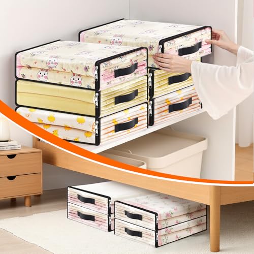 SpaceWhisper 6 Pack Clear Storage Bags, Plastic Blanket Storage Bags with Zipper and Handle, Moving Bags for Comforter, Bedding & Clothes, Closet Organizer and Under Bed Storage (15.7x13.8x3.9 Inch) - size: 15.7 x 13.8 x 3.9 Inch