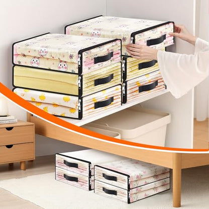 SpaceWhisper 6 Pack Clear Storage Bags, Plastic Blanket Storage Bags with Zipper and Handle, Moving Bags for Comforter, Bedding & Clothes, Closet Organizer and Under Bed Storage (15.7x13.8x3.9 Inch) - size: 15.7 x 13.8 x 3.9 Inch