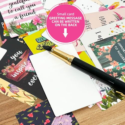 72PCS Inspirational Cards for Women & Men - Motivational Affirmation Cards with Blank Backs, Encouragement Gift for Self-Care, Office, Bookmark, Pockets