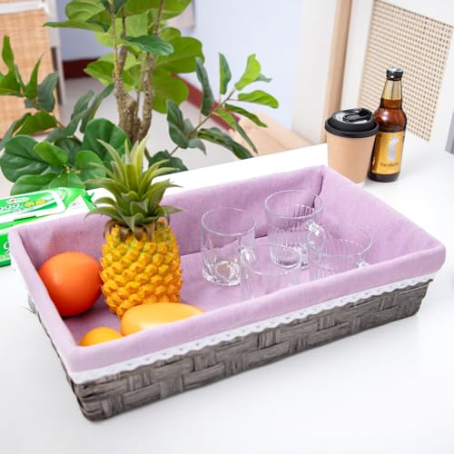 Paper rope baskets for organization, paper rope storage baskets, padded desk baskets