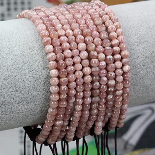 Keleny Natural Gemtones 4mm Round Beads Crystal Adjustable Braided Macrame Tassels Bracelets Unisex - color: Red