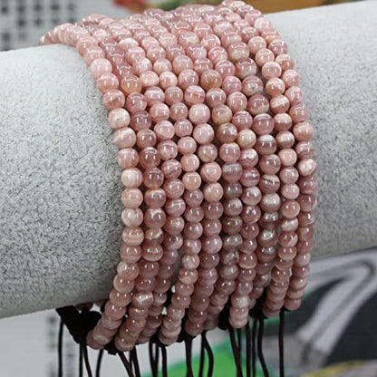 Keleny Natural Gemtones 4mm Round Beads Crystal Adjustable Braided Macrame Tassels Bracelets Unisex - color: Red