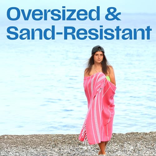Lina Turkish Beach Towel Peshtemal (38" x 71"), Sand-Free, Large & Quick-Dry, Lightweight Pool Towels for Travel, Soft 100% Turkish Cotton & Pre-Washed, Ideal for Spa or Bath, Fuschia - color: Fuschia