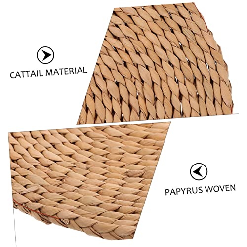 PRETYZOOM Thickened Woven Yoga Meditation Cushion Pad for Outdoor Picnics Natural Straw Floor Mat Comfortable Seating for Home and Garden Use Thick