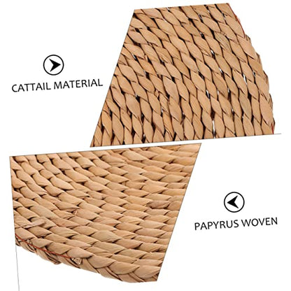 PRETYZOOM Thickened Woven Yoga Meditation Cushion Pad for Outdoor Picnics Natural Straw Floor Mat Comfortable Seating for Home and Garden Use Thick