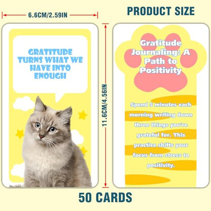 Cards Against Anxiety, 50 Cat Affirmation Cards for Stress Relief and Self Care Mindfulness