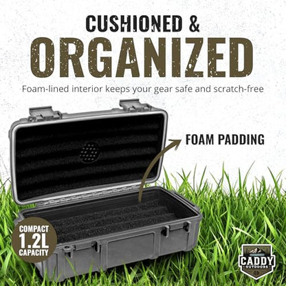 Waterproof Storage Case 1.2 L Capacity – Heavy-Duty Gear Box with Foam, Carabiner & Lanyard – Crushproof, Airtight Outdoor Container for Camping, Hiking, Fishing - color: Dark Gray