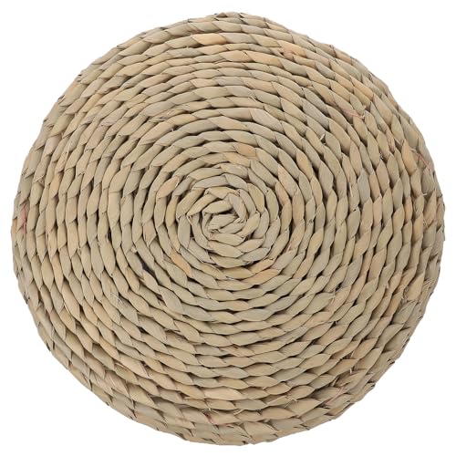 Homoyoyo Woven Meditation Cushion 30x30cm Tatami Floor Mat with Cotton Filling Handcrafted Straw Yoga Seat Pad for Sitting and Meditating