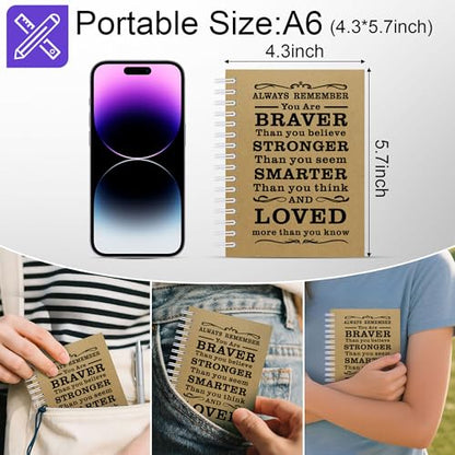 3Pcs A6 Spiral Notebook,Inspirational Journal,Motivational Journal for Women Men,Spiral Journal Notebook College Ruled Daily Diary for School,Travel,Business,Work (3Pcs-A6 Always Brown) - color: 3pcs-a6 Always Brown
