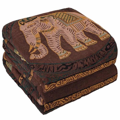 Boho Throw Blanket for Bed with Tassels,100% Cotton Ultra Soft and Cozy Large Blanket Elephant Printed Farmhouse Decor Bed Blankets,80"×90" All Season Rustic Throw for Sofa Couch Chair-Brown - color: Brown Elephant, size: 80"x90"
