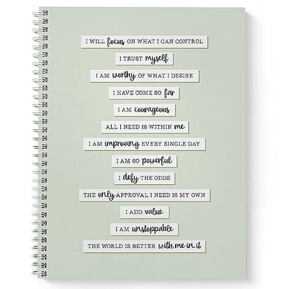 Gotcha Covered Notebooks Positive Self Talk Spiral Notebook / 8.5" x 11" Journal / 120 Wellness Tracking Pages/Durable Gloss Laminated Softcover/White Wire-o Spiral Binding/Made in the USA - style: Positive Self Talk