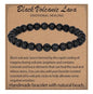 LPBeads Handmade Natural Gemstone Stretch Elastic Bracelet Healing Crystal Round Stone Beads Jewelry Gifts for Women Men - color: Black Lava, size: 6mm
