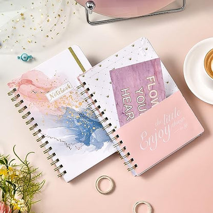 Ruled Notebook/Journal - Daily Planner with Premium Thick Paper, 6.2" X 8.4", Spiral Notebook/Journal, Banded with Waterproof Hardcover, Exquisite Inner Pocket for School, Office & Home - color: white-2