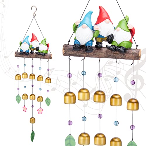 Taman Wind Chime for Outside - 29" Gnomes Windchime Valentine's Day Gift for Outdoor Decorative Metal Bronze Mobile Wind Chime Memorial Sympathy Gift for Home, Outdoor, Yard, Patio,Garden Decor - size: Genies