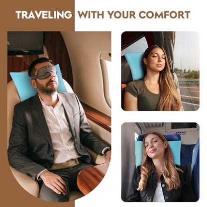 Small Shredded Memory Foam Pillow, Camping Pillow Travel Pillow - Compressible Medium Firm, Breathable Cover, Ideal Backpacking Hiking, Airplane and Car (Sky Blue, M) - color: Sky Blue, size: M-17.7 X 13.8 Inch