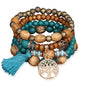 Stackable Stretch Bracelets for Women Tree of Life Bead Bracelet Boho Jewelry - color: 1-Tree-Blue