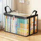 2 PCS Large Storage Transparent Box - Duty Space-180° Flip Cover Heavy, Saving Organizer for Books/Clothes/Documents (Black) - color: Black