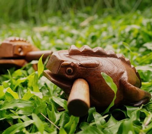 BSIRI 5" Wooden Frog Rasp - Musical instruments of Africa Frog Rasp Super Guiro Percussion Frog Wood Block Instrument of Frog Noise Maker Cool Music Gifts Ideas Fun Instruments for Adults and Kids - size: 5 Inches Size