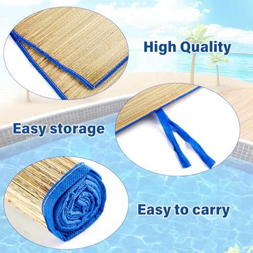 Straw Beach Mat Non Slip Straw Foldable Lightweight Multi-Purpose Mat for Sunbathing Floor Yoga Picnics Camping Party Festivals Outdoor Activities