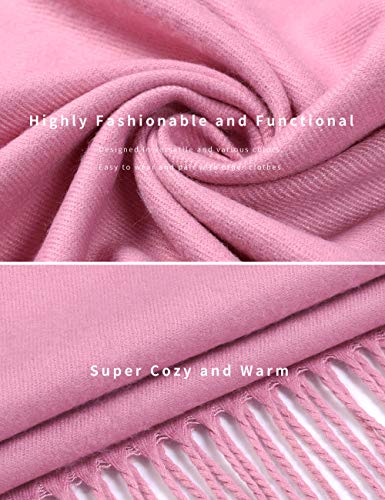 Pashmina Shawl Women Winter Scarf Warm Wedding Wraps Ladies Scarves for Evening Dresses - color: Dusty Pink