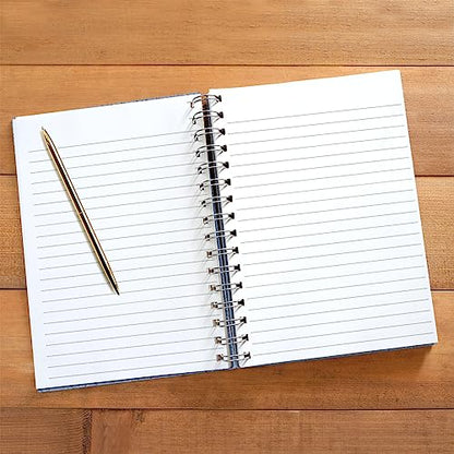 Designer Greetings, Designer Papers Flex Cover Journal with Elastic Band, Blue “Notebook” Watercolor Marble with Silver Dotted Print - 320 Pages (6” x 8.25”) - Perfect for Work, School, Creative - style: Blue Watercolor Marble