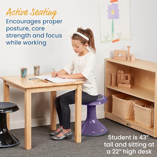 ECR4Kids ACE Active Core Engagement Wobble Stool, 15-Inch Seat Height, Flexible Seating, Eggplant - color: Eggplant
