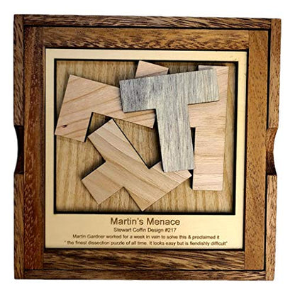 Martin's Menace Wooden Puzzle – Challenging Brain Teaser for Teens and Adults, Made in USA - style: Martin’s Menace - L
