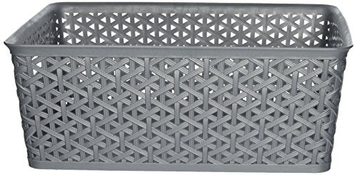 Whitmor Resin Form Tote, Medium, Silver - color: Silver, size: 14"L x 11.5"W x 4.32"H