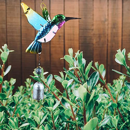 Hummingbird Decor with Bell, Hummingbird Wind Chimes, Hanging Bell Decorations for Yard, Garden, Home and Outdoor, Gift for Mom
