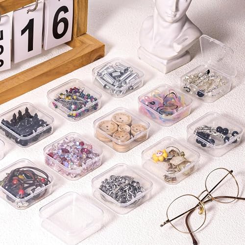 15 Grid Organizers Plastic Storage Containers Transparent Rectangle Bead Storage Box with Hinged Lid Clear Craft Supply Case